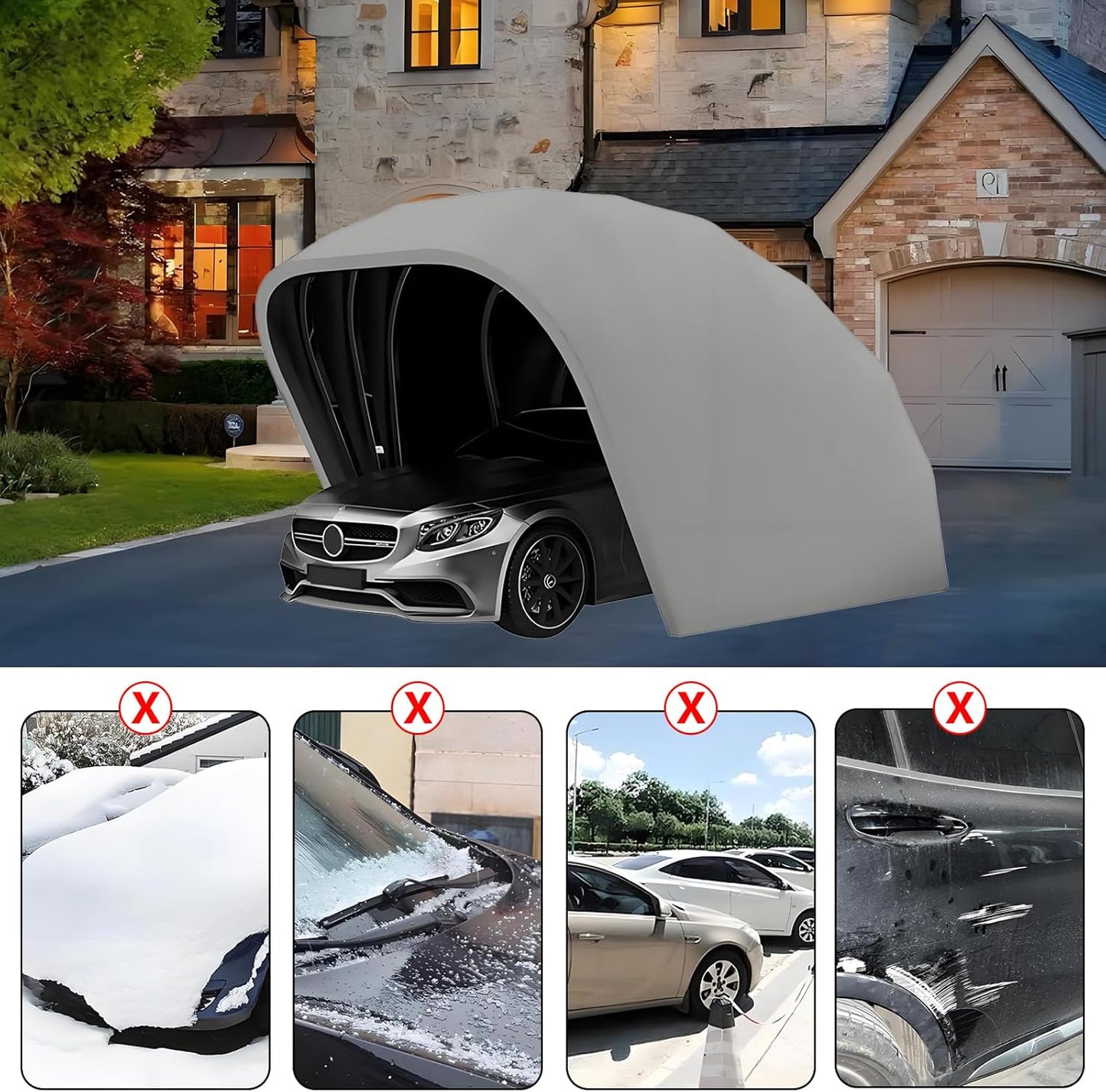 Stainless steel folding carport